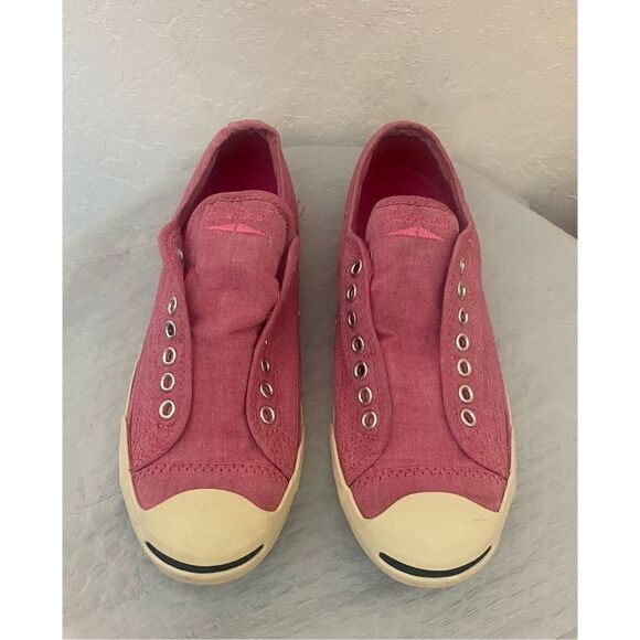 Converse Women’s Jack Purcell Pink Canvas Laceless Slip On Low Top Sz 9.5 - Picture 4 of 13